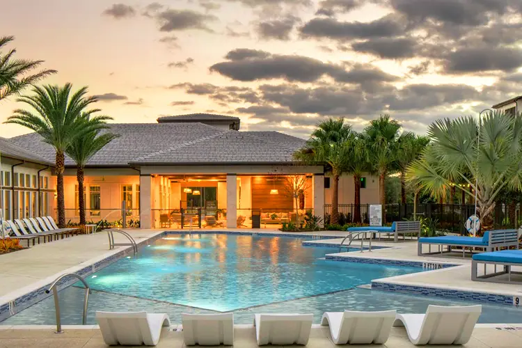 Community swimming pool near Lake Buena Vista Orlando used by Poolskool USA for private swim lessons and water safety instruction